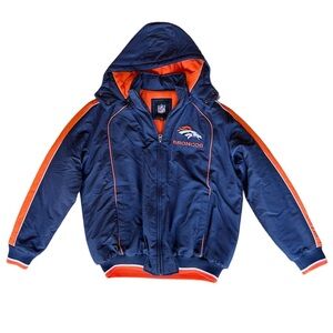 Vintage Denver Broncos Navy & Orange Hooded Jacket